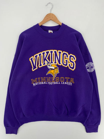 1998 MINNESOTA VIKINGS Made in USA Size XXL Vintage NFL Sweat-Shirt / E585