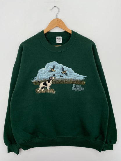 90's DUCKS UNLIMITED Made in USA Size XL Vintage Sweat-Shirts / A6664