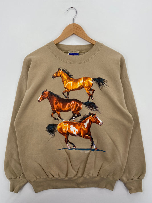 90's HORSES Size M Vintage Sweat-Shirts / A6667