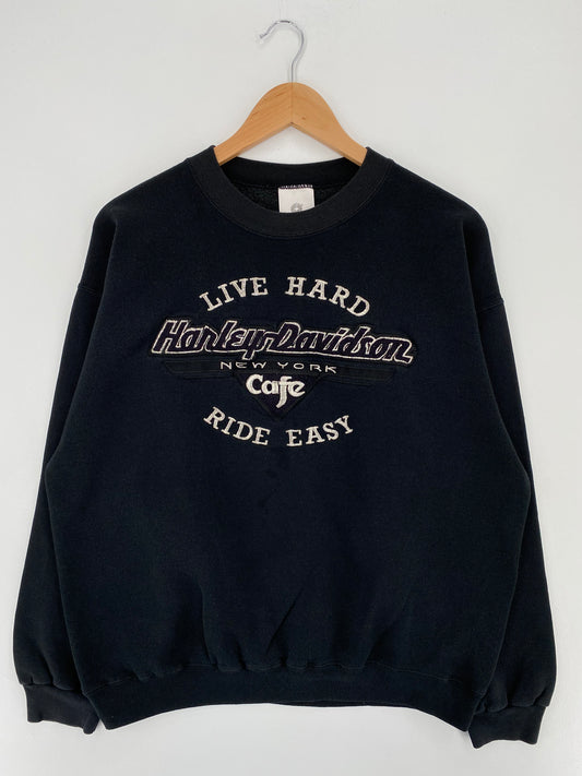 90's HARLEY DAVIDSON CAFE Made in USA Size XL Vintage Sweat-shirt / A2842
