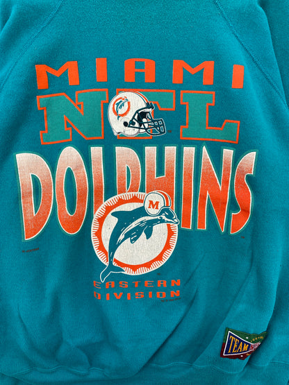 1992 MIAMI DOLPHINS Size No Tag (Approx.XL) Vintage NFL Sweat-shirt / A6736