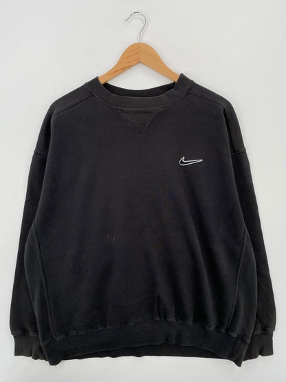 90's NIKE MINI SWOOSH Size No Tag (Approx.L) Vintage Sweat-Shirt / A6783