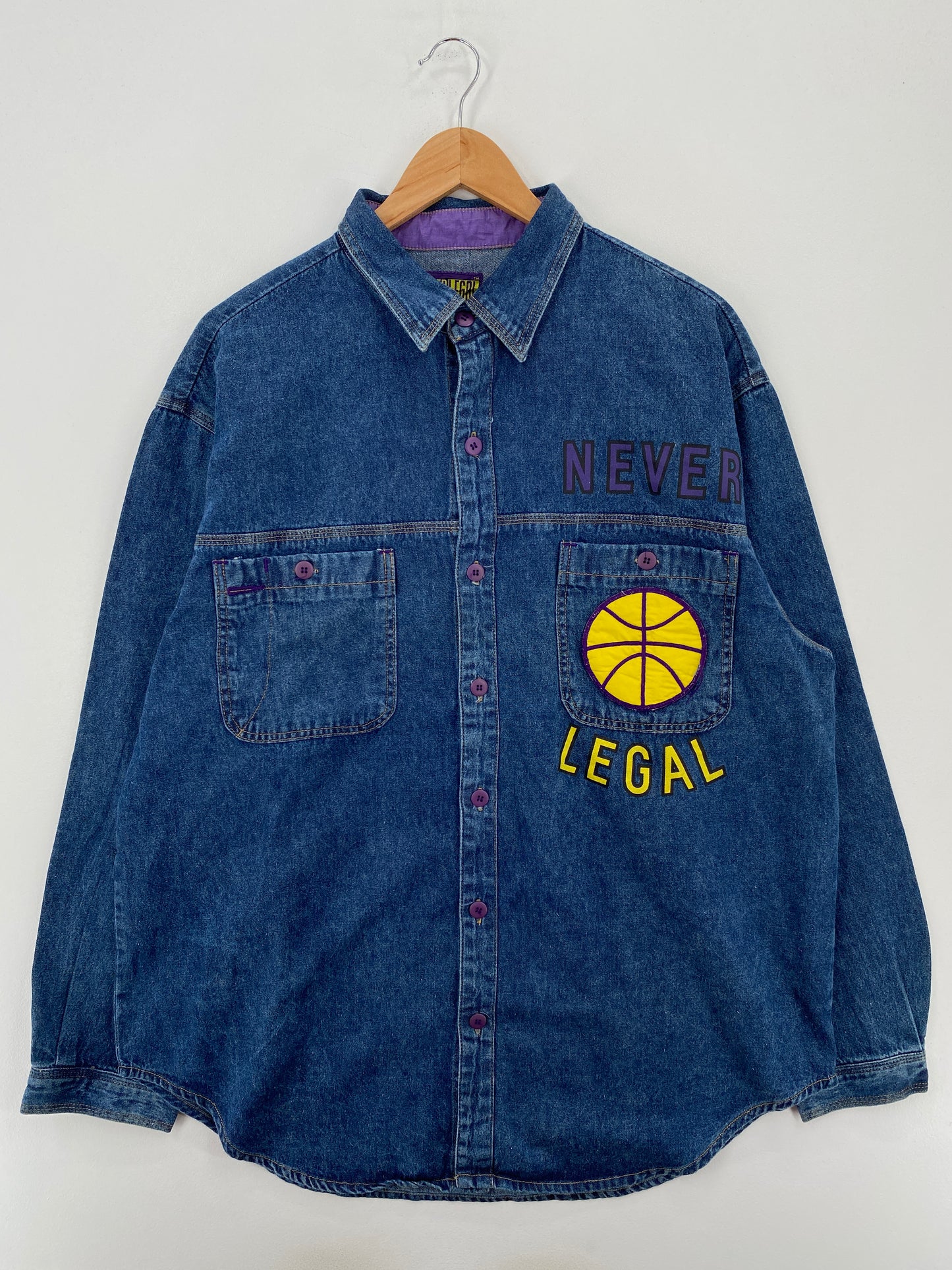 .90’s DEADSTOCK NEVER LEGAL Size L Button down Shirts / A6955