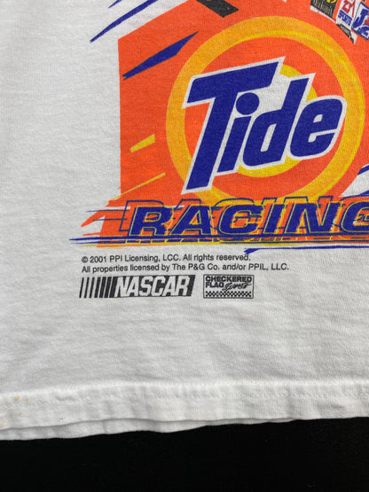 .2001 NASCAR RICKY CRAVEN Size XL Vintage Racing T-Shirt / E4348T