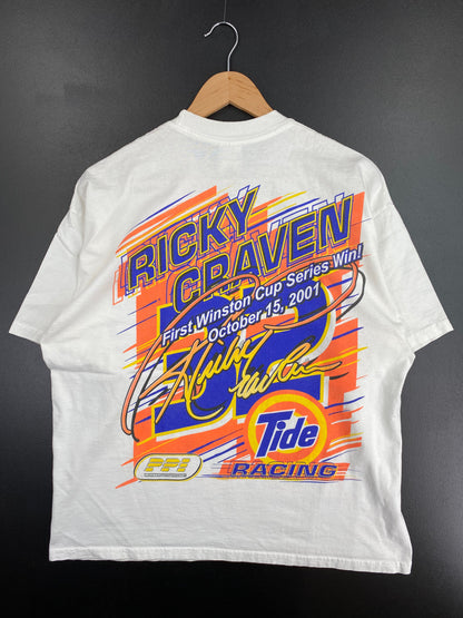 .2001 NASCAR RICKY CRAVEN Size XL Vintage Racing T-Shirt / E4348T