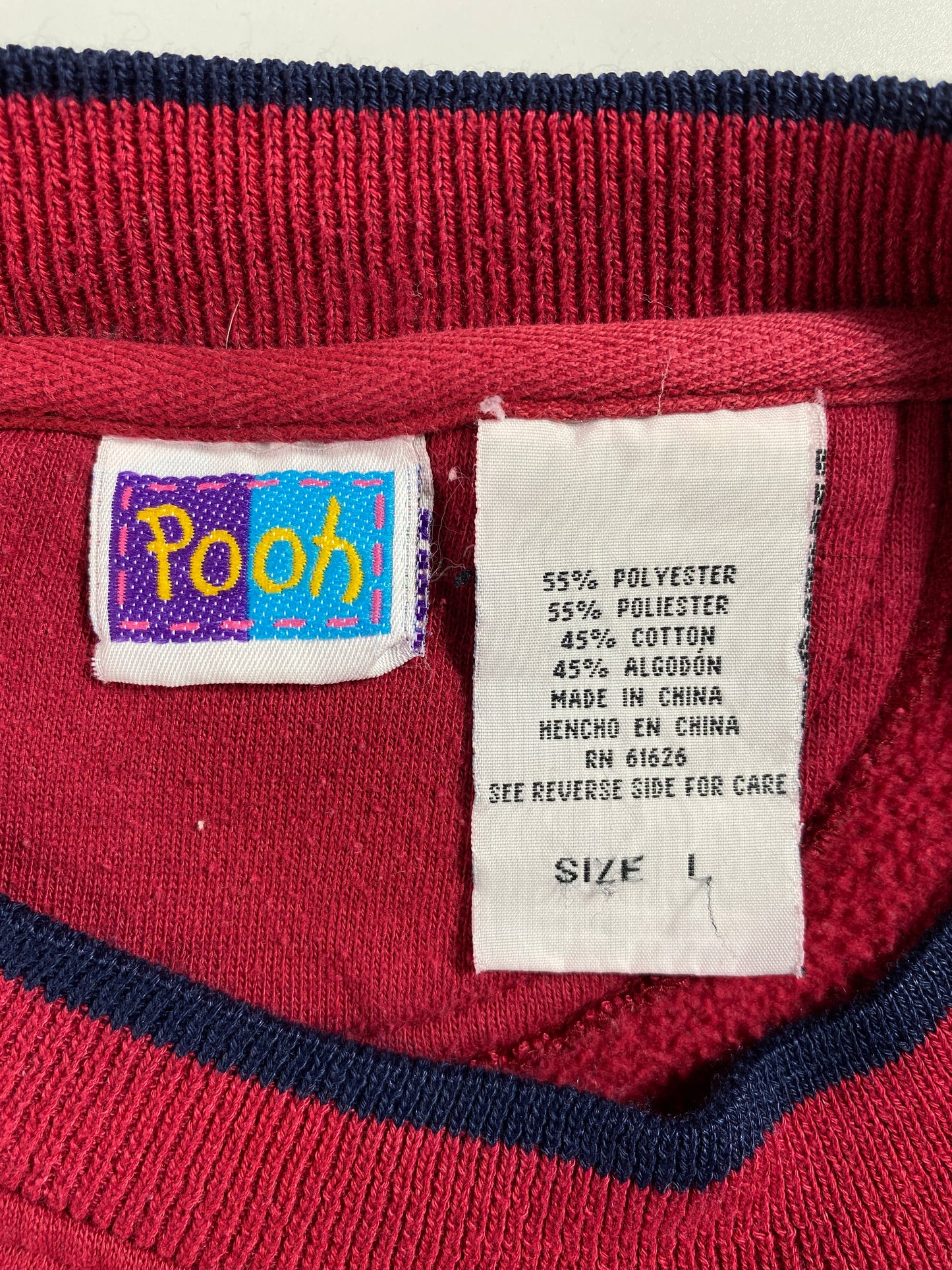 00' DISNEY WINNIE THE POOH Size L Vintage Sweat-shirt / E2888S