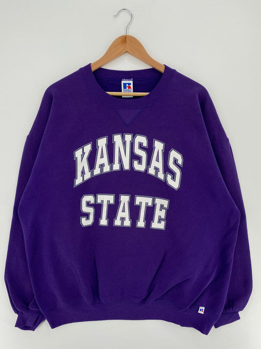 90's KANSAS STATE Made in USA Size XXL Vintage College Sweat-Shirt / A2931