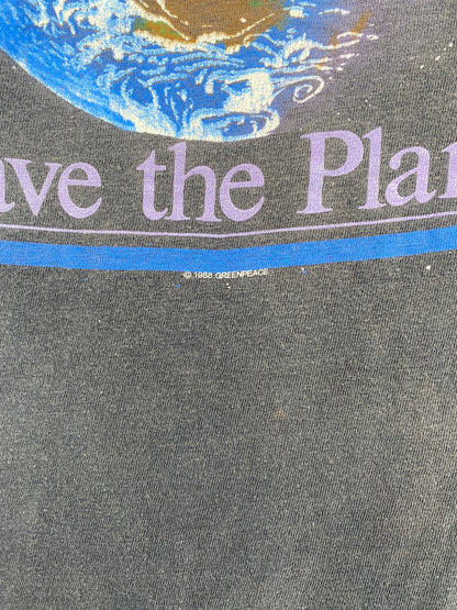 1988 GREENPEACE SAVE THE PLANET Made in USA Size XL Vintage T-shirt / E4959T
