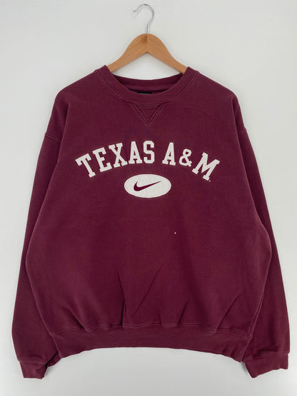 00' NIKE TEXAS A&M Size L Vintage College Sweat-shirt / A3094
