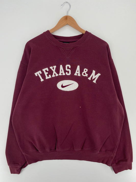00' NIKE TEXAS A&M Size L Vintage College Sweat-shirt / A3094