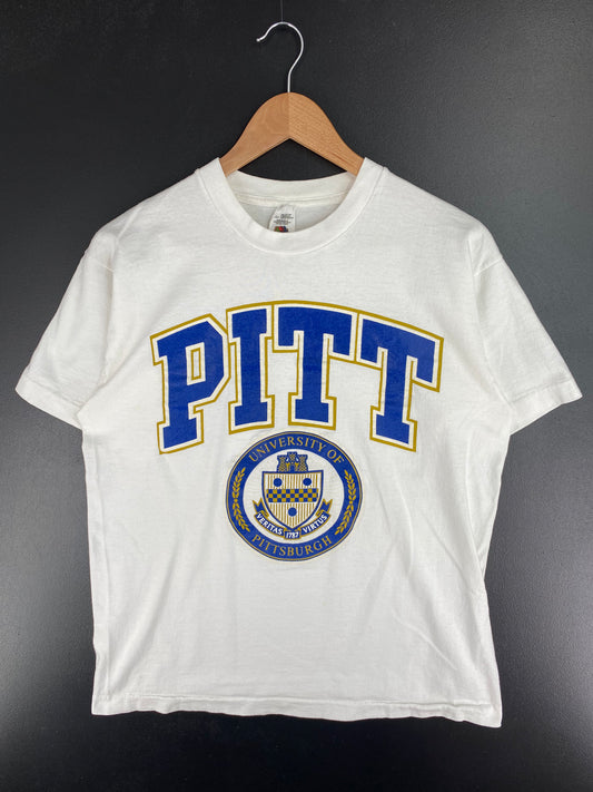 90's UNIVERSITY OF PITTSBURGH Size L Vintage College T-Shirt / A3107