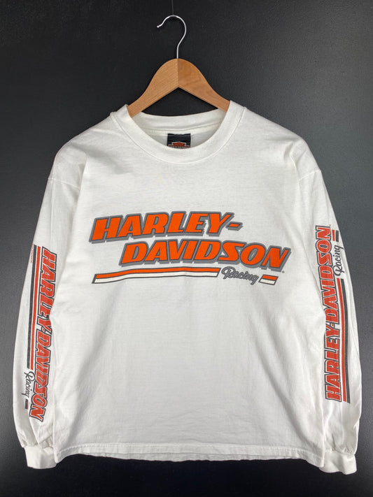 1995 HARLEY DAVIDSON Made in USA Size L Vintage Long Sleeve T-Shirt / E3843T