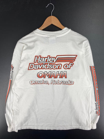 1995 HARLEY DAVIDSON Made in USA Size L Vintage Long Sleeve T-Shirt / E3843T