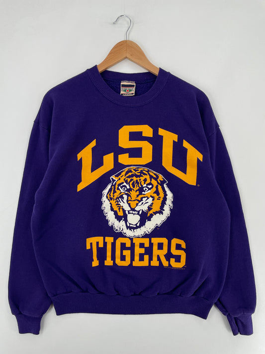 90's LSU TIGERS Made in USA Size L Vintage College Sweat-shirt / E2511S