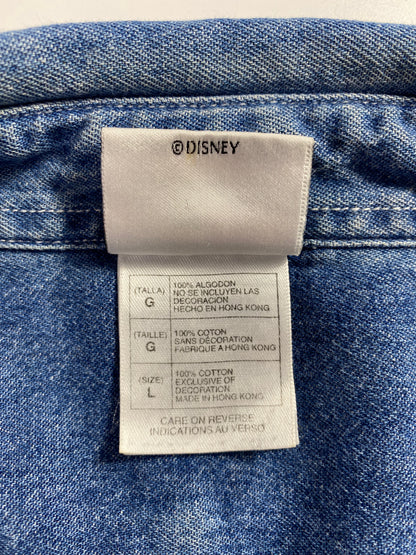 00' DISNEY MICKEY AND FRIENDS Size L Vintage Button-Down Shirt / A3350