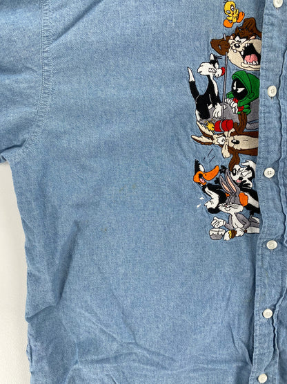 1998 LOONEY TUNES Size L Vintage Button-Down Shirt / A3354