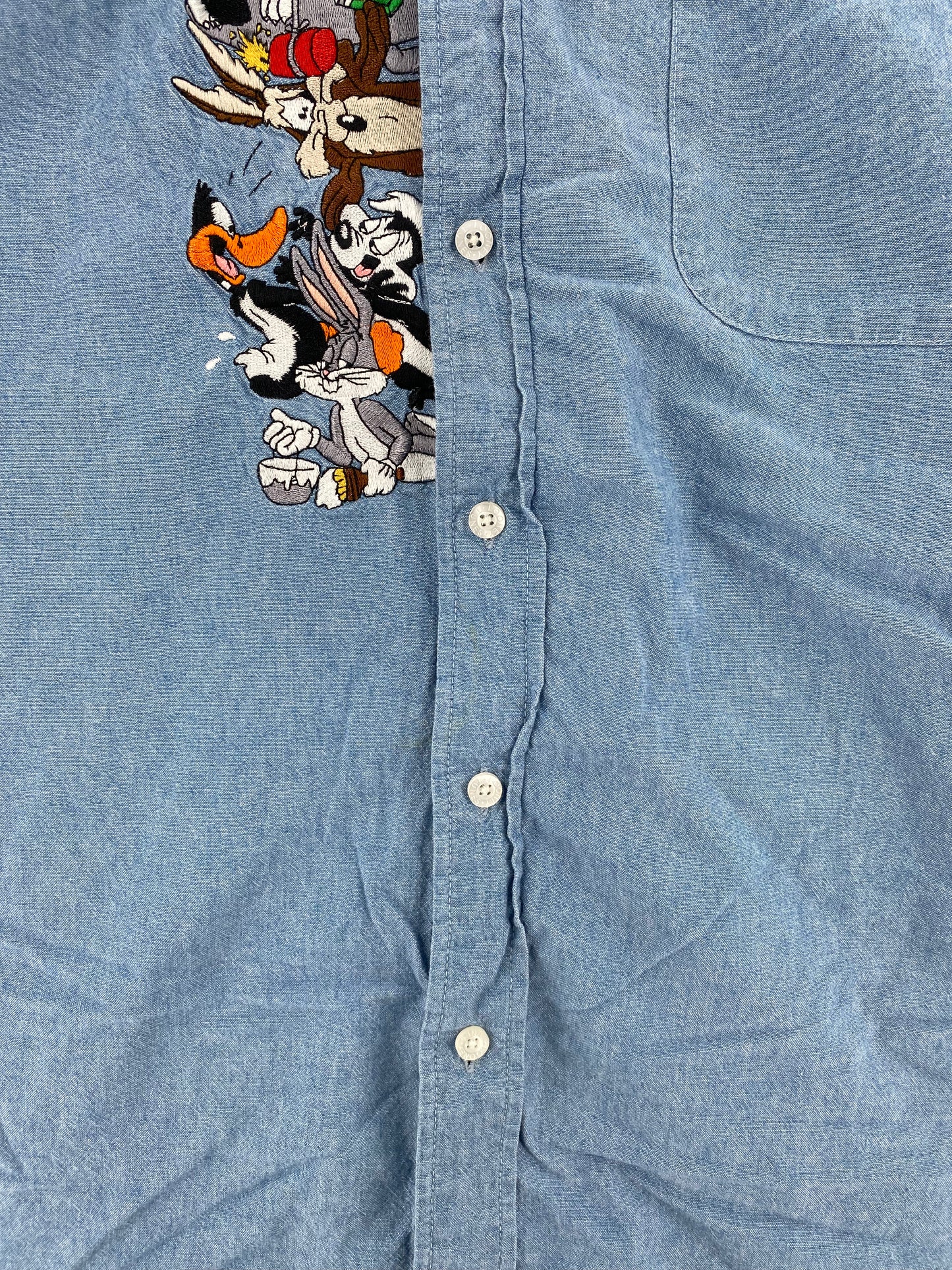 1998 LOONEY TUNES Size L Vintage Button-Down Shirt / A3354