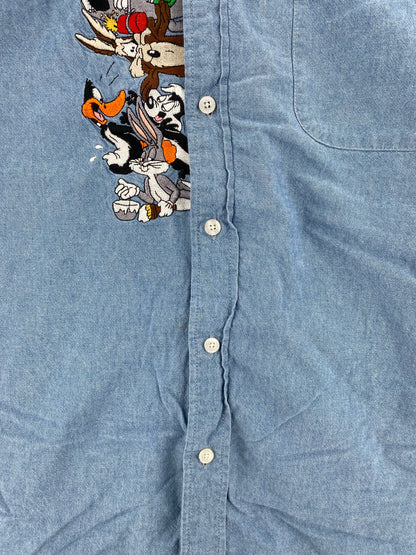 1998 LOONEY TUNES Size L Vintage Button-Down Shirt / A3354