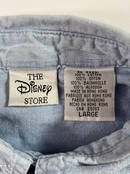00' DISNEY WINNIE THE POOH  Size L Vintage Button-Down Shirt / A2283