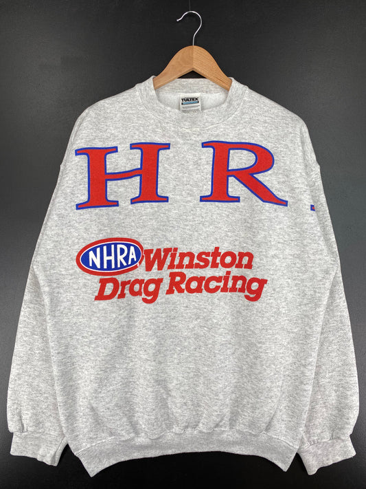90’s NHRA WINSTON DRAG RACING Size L Racing Sweat-Shirt / A2977