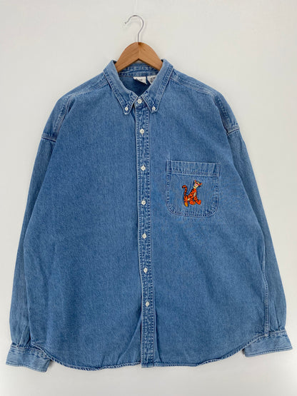 00' DISNEY TIGGER Size XXL Vintage Button-Down Shirt / A3163
