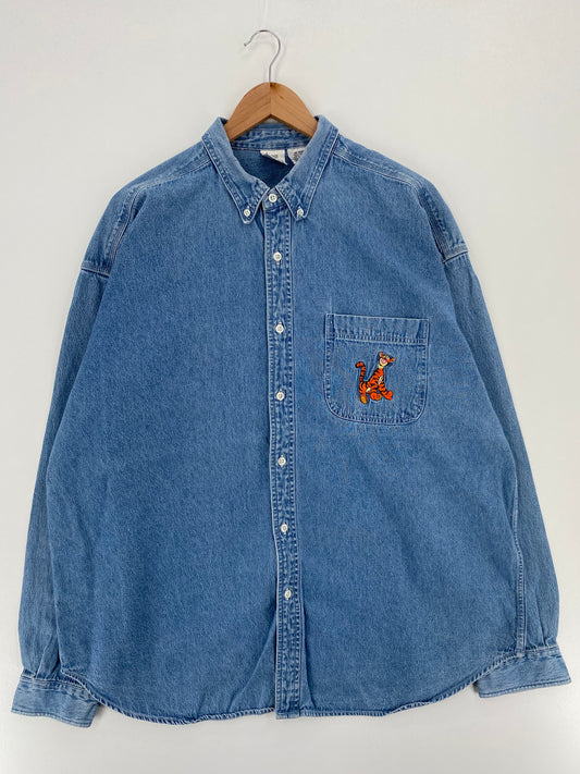 00' DISNEY TIGGER Size XXL Vintage Button-Down Shirt / A3163