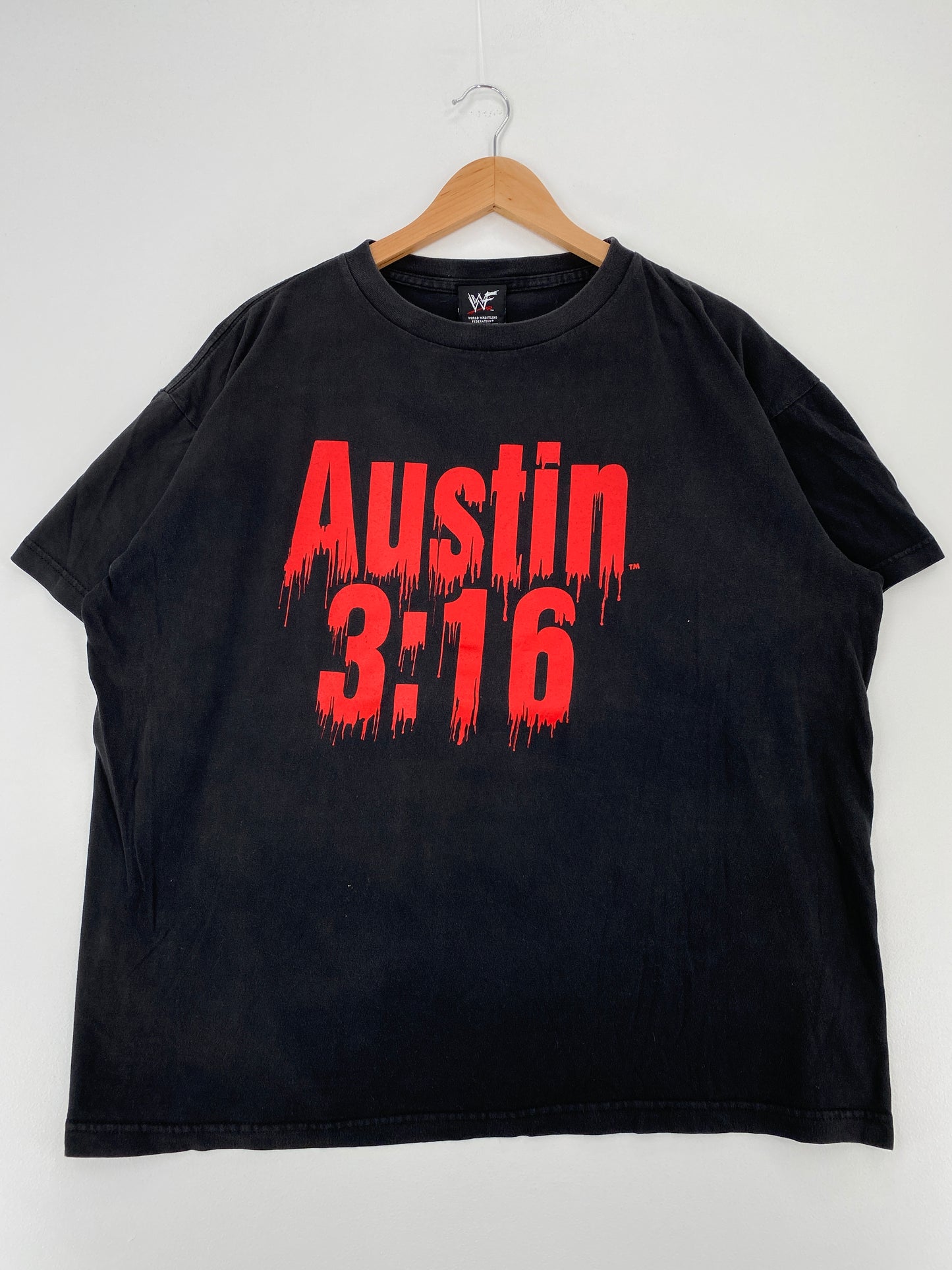 1998 AUSTIN 3:16 Made in USA Size XL Vintage WWE T-Shirts / A3715