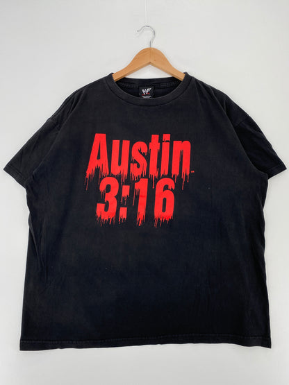 1998 AUSTIN 3:16 Made in USA Size XL Vintage WWE T-Shirts / A3715