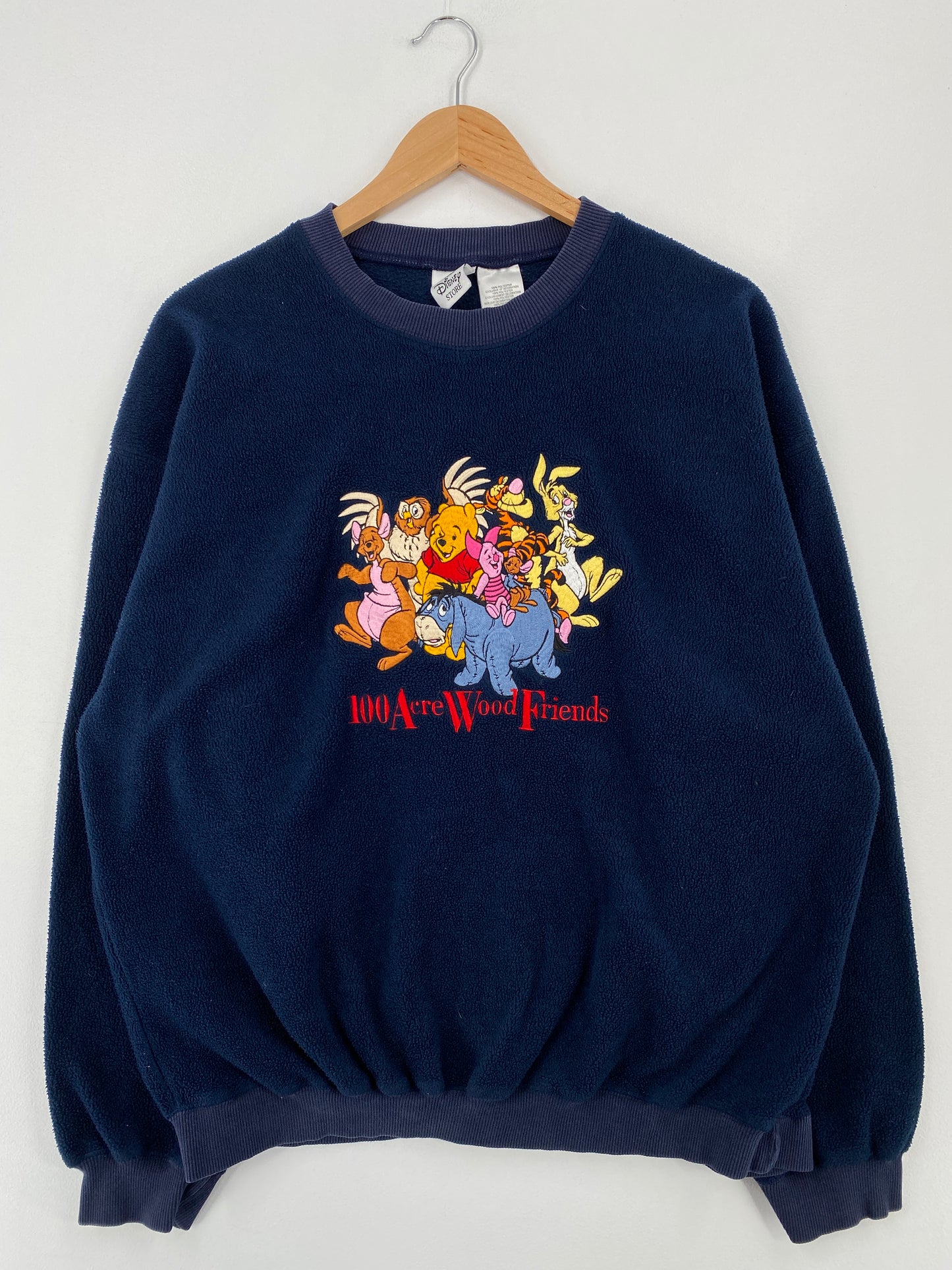00' DISNEY 100 ACRE WOOD FRIENS Size L Vintage Fleece Sweat-shirt / A9328