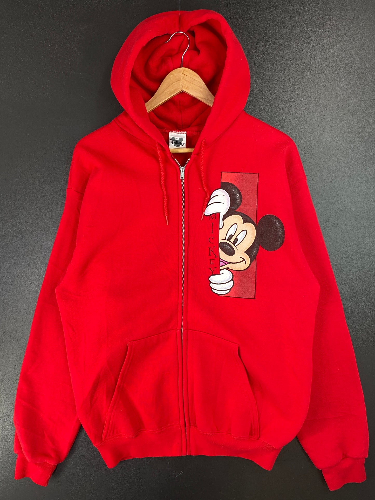 00' DISNEY MICKEY Made in USA Size M Vintage Zip Up Hoodie Sweat-shirt / A9334
