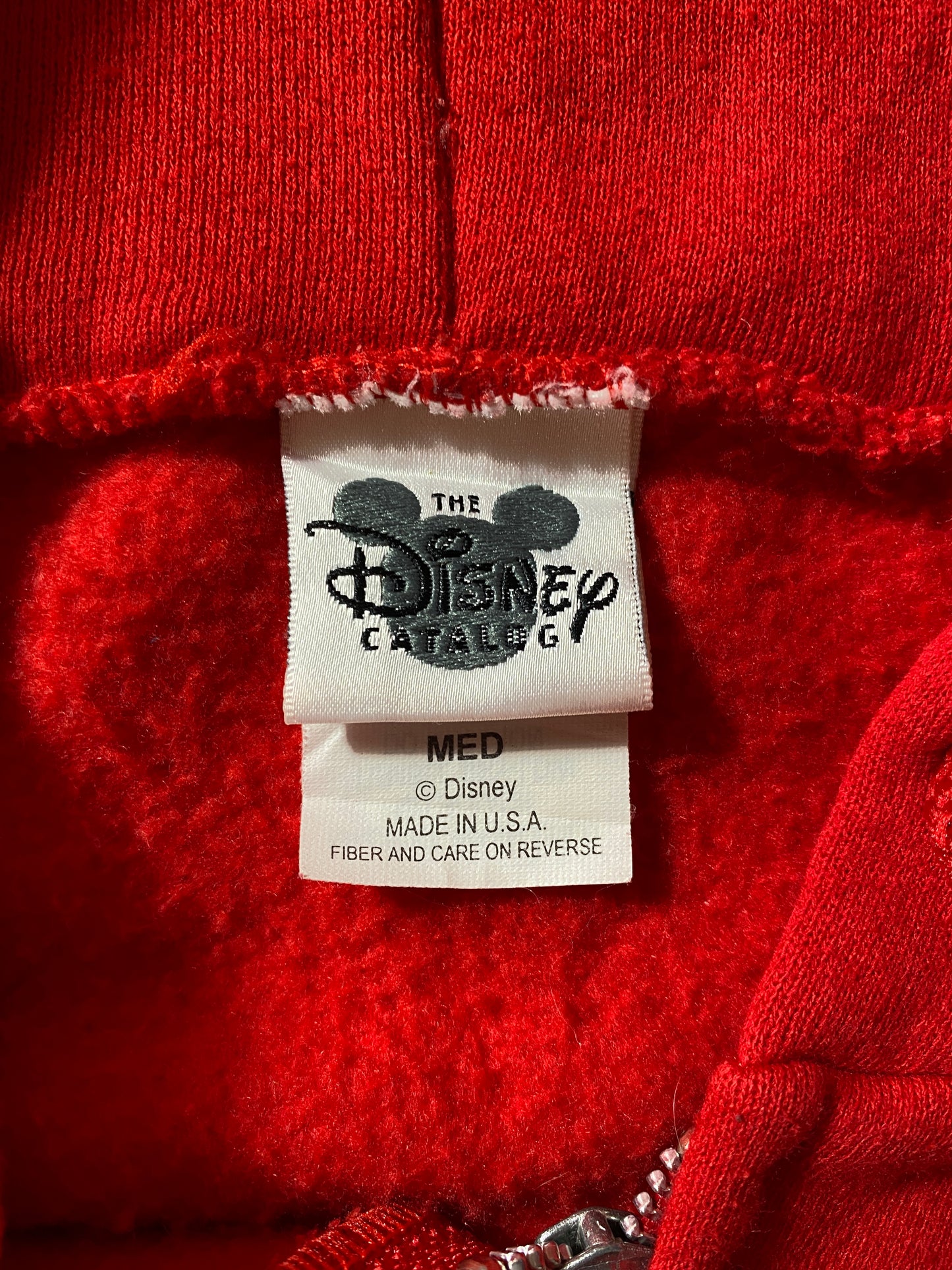 00' DISNEY MICKEY Made in USA Size M Vintage Zip Up Hoodie Sweat-shirt / A9334