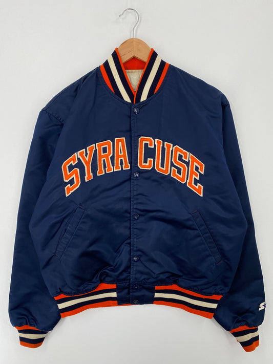 90’s STARTER x SYRACUSE Made in USA Size L Vintage College Button down Nylon Jacket / A9448