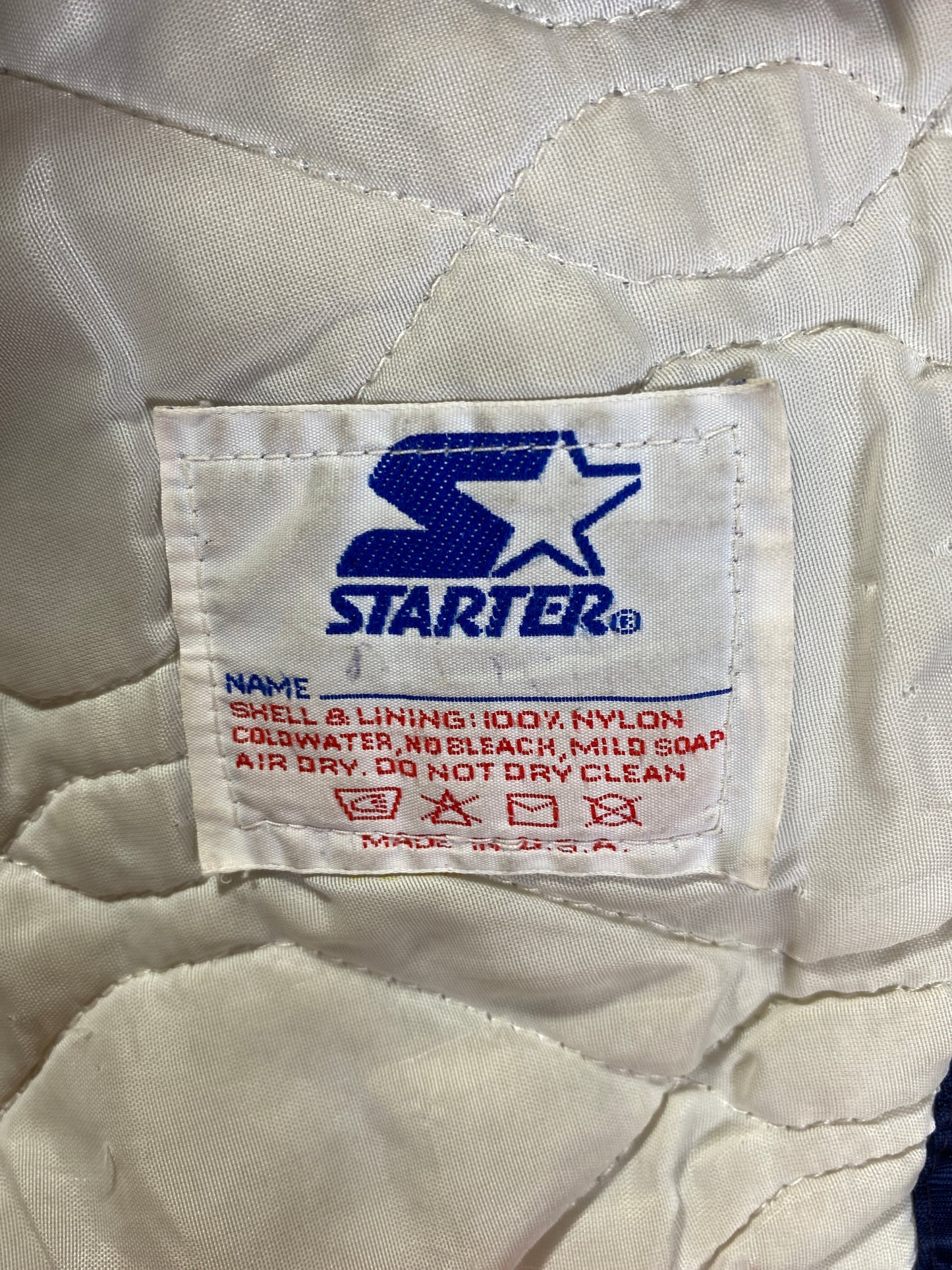 90’s STARTER x SYRACUSE Made in USA Size L Vintage College Button down Nylon Jacket / A9448