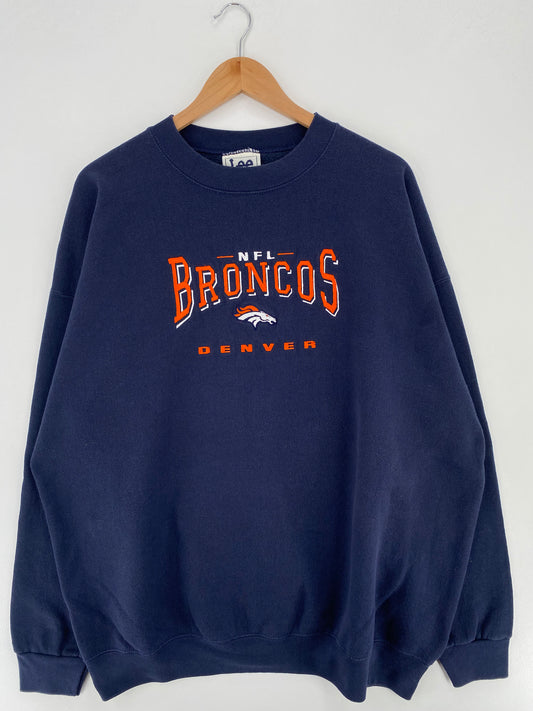 90's DENVER BRONCOS Made in USA Size XXL Vintage NFL Sweat-Shirt / A3321