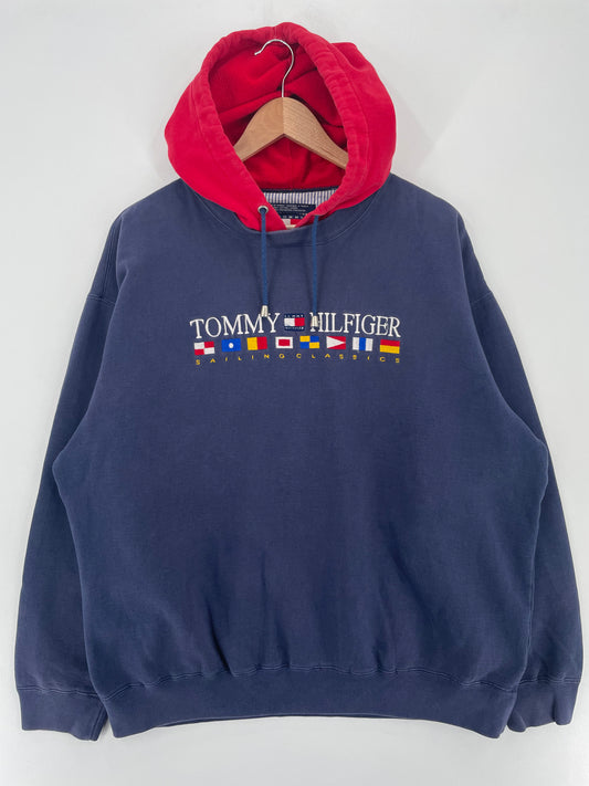 90's TOMMY HILFIGER Size XL Vintage Hoodie Sweat-shirt / A2665