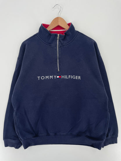 90's TOMMY HILFIGER Size L Vintage Half Zip Sweat-shirt / E3758S