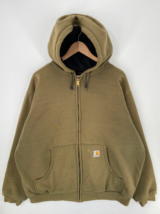 90's CARHARTT Size No Tag (Approx.XL) Vintage Double faced Zip-up Hoodie Sweat-Shirt  / A1026