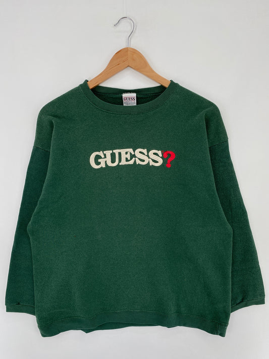90’s GUESS Made in USA Size No Tag (Approx.M) Vintage Sweat-shirt / E447