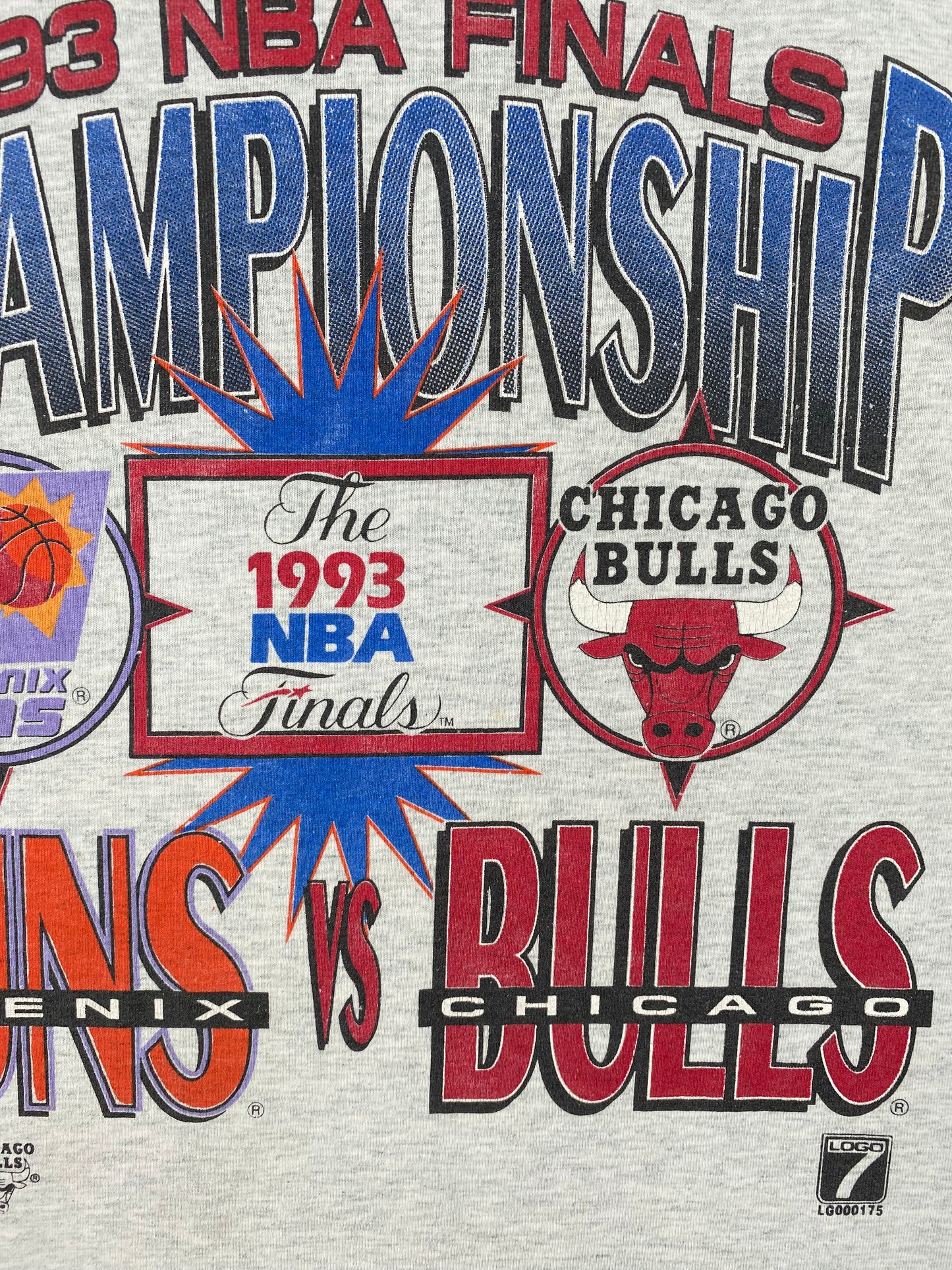 1993 PHOENIX SUNS x CHICAGO BULLS Made in USA Size L Vintage NBA T-shirt / A1138