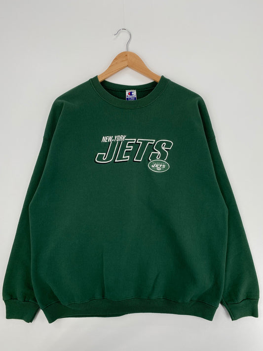 90's NEW YORK JETS Size XL Vintage NFL Sweat-shirt / A1153
