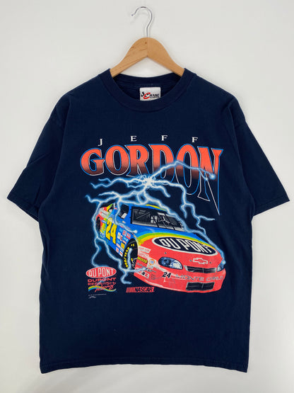 1997 NASCAR JEFF GORDON x DU PONT Made in USA Size L Vintage Racing T-Shirt / A1141