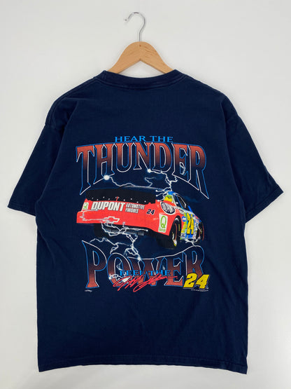 1997 NASCAR JEFF GORDON x DU PONT Made in USA Size L Vintage Racing T-Shirt / A1141