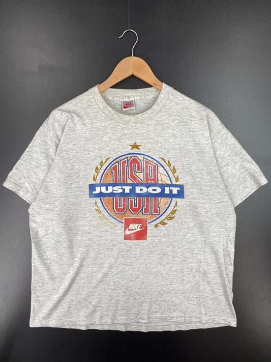 90's NIKE Silver Tag TEAM USA Silver Tag Made in USA Size L Vintage T-Shirts / A1186