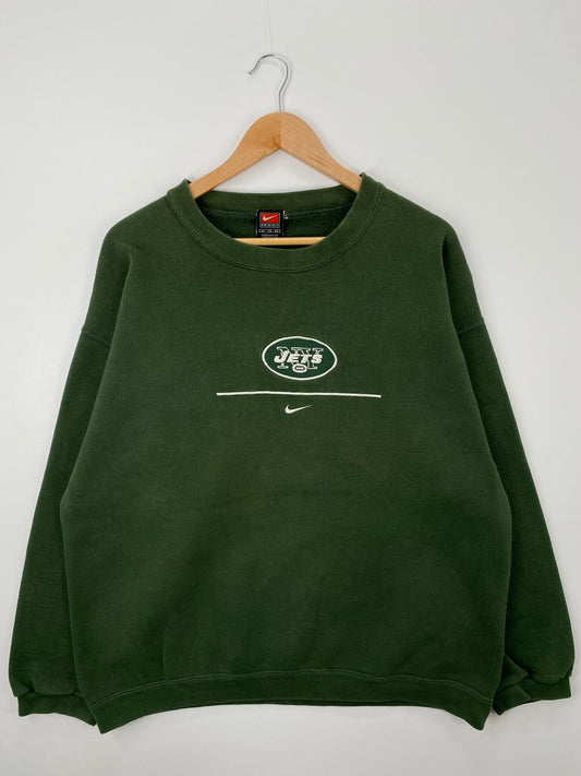 00' NIKE NEW YORK JETS Size XL Vintage NFL Sweat-shirt / A1210