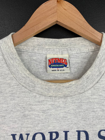 1991 ATLANTA BRAVES x MINNESOTA TWINS Made in USA Size L Vintage MLB T-shirt / A1301
