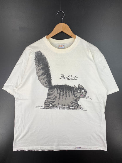 90's BAD CAT Made in USA Size XL Vintage T-Shirt / A1367