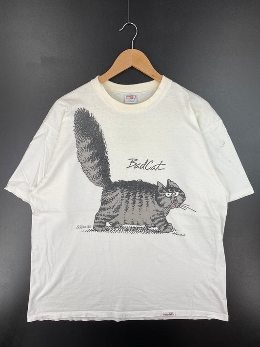 90's BAD CAT Made in USA Size XL Vintage T-Shirt / A1367