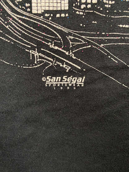 1989 CHICAGO CITY VIEW Made in USA Size L Vintage T-Shirt / A1371