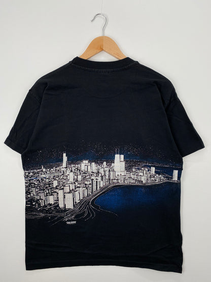 1989 CHICAGO CITY VIEW Made in USA Size L Vintage T-Shirt / A1371