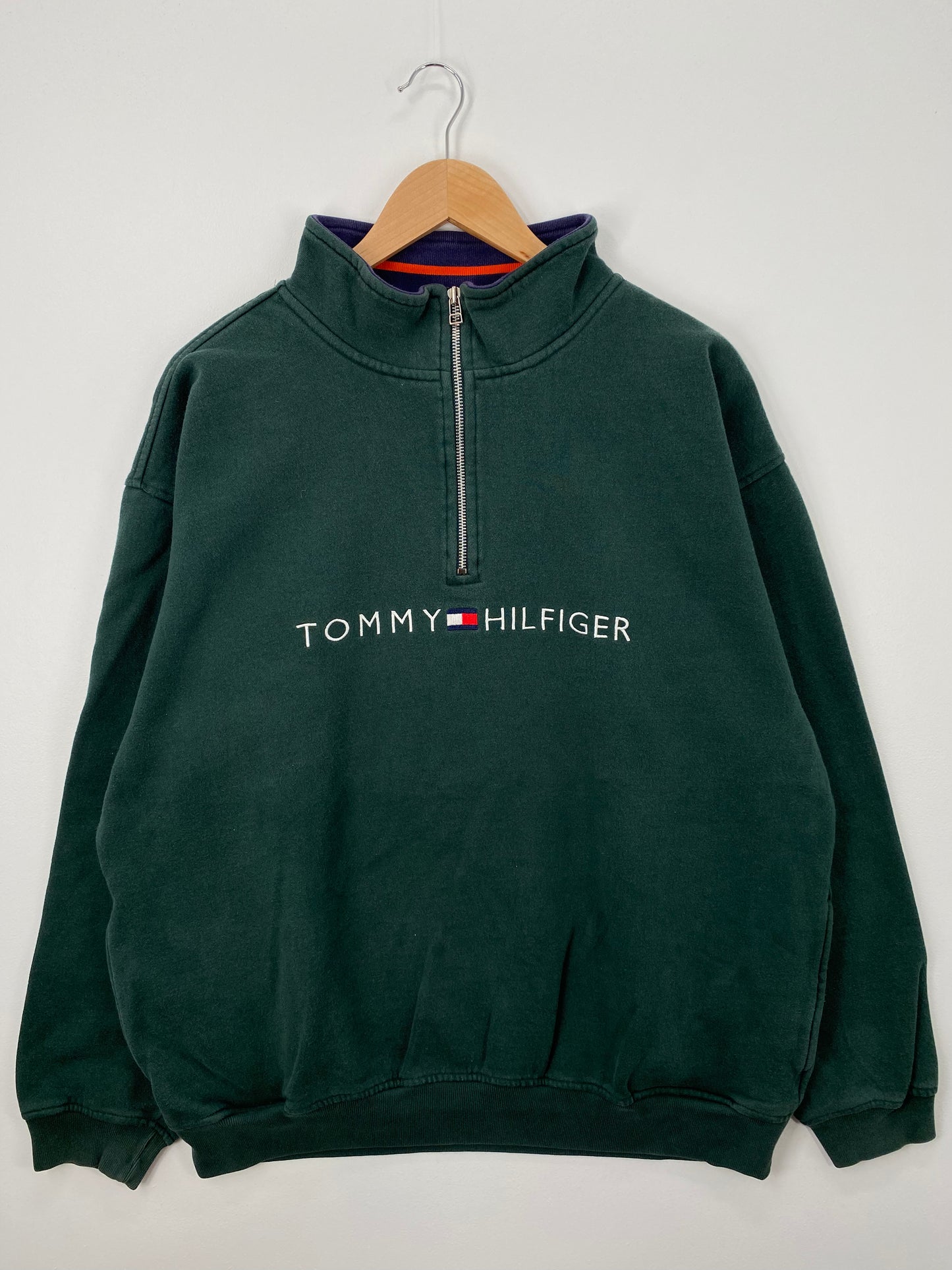 90's TOMMY HILFIGER Size XL Vintage Half-Zip Sweat-Shirt / A1365